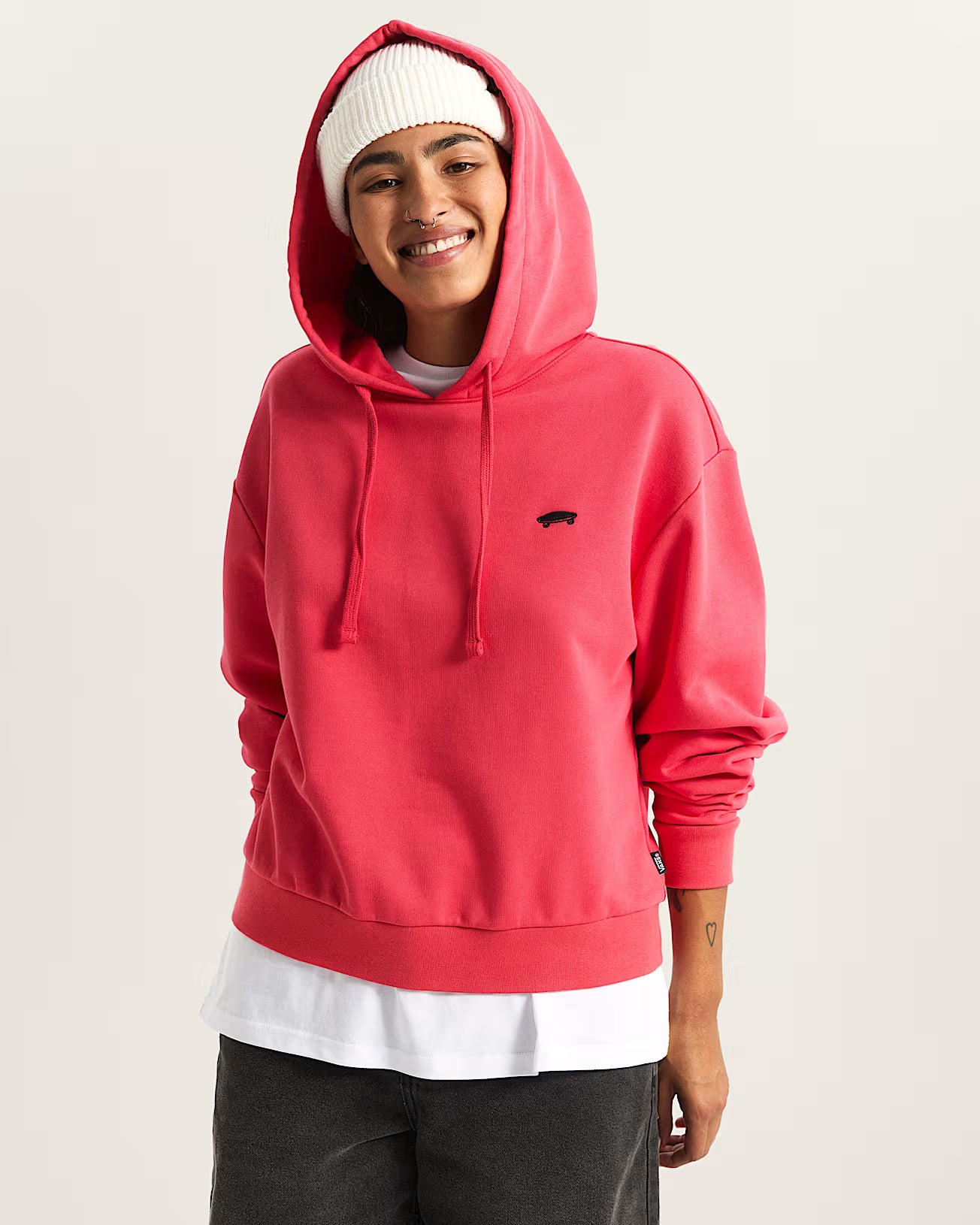 Vans Felpa con Cappuccio W SALTON RLX FT – Hoodie Donna Streetwear - Pink