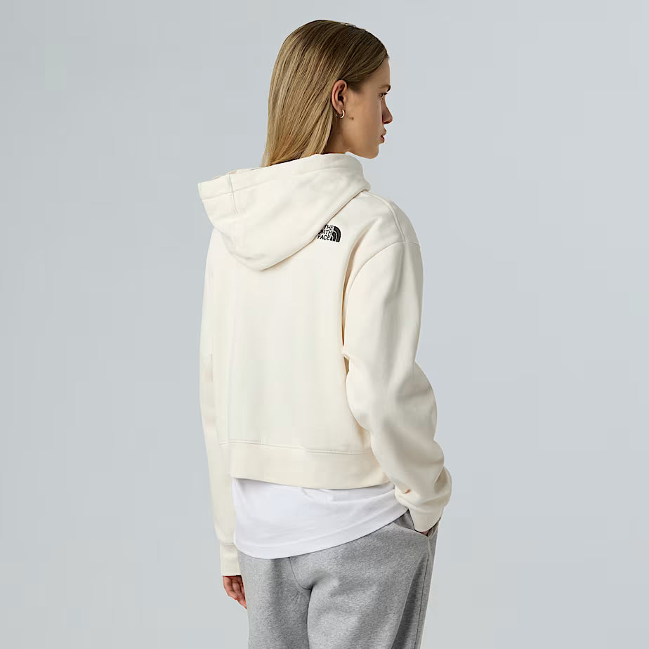 Felpa con Cappuccio THE NORTH FACE Corta in Vita Essential da Donna - WHITE DUNE