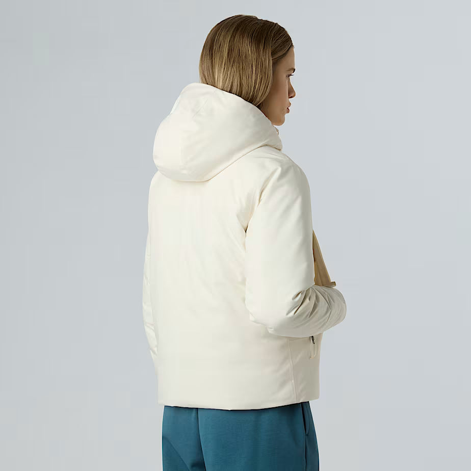 THE NORTH FACE Women's Mountain Range Hooded Down Jacket – WHITE DUNE