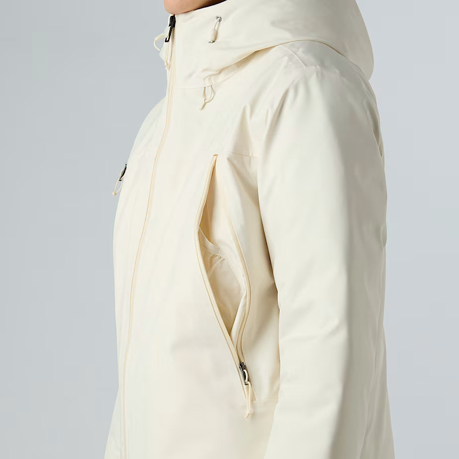 THE NORTH FACE Women's Mountain Range Hooded Down Jacket – WHITE DUNE