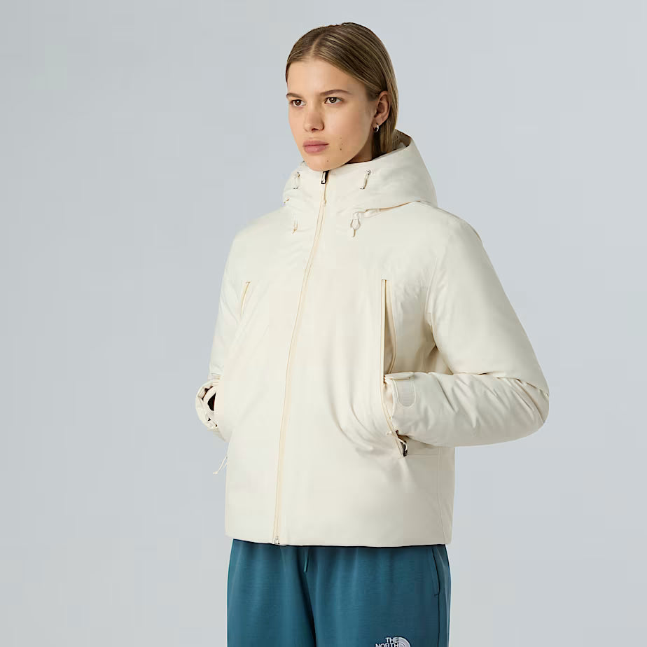 THE NORTH FACE Women's Mountain Range Hooded Down Jacket – WHITE DUNE