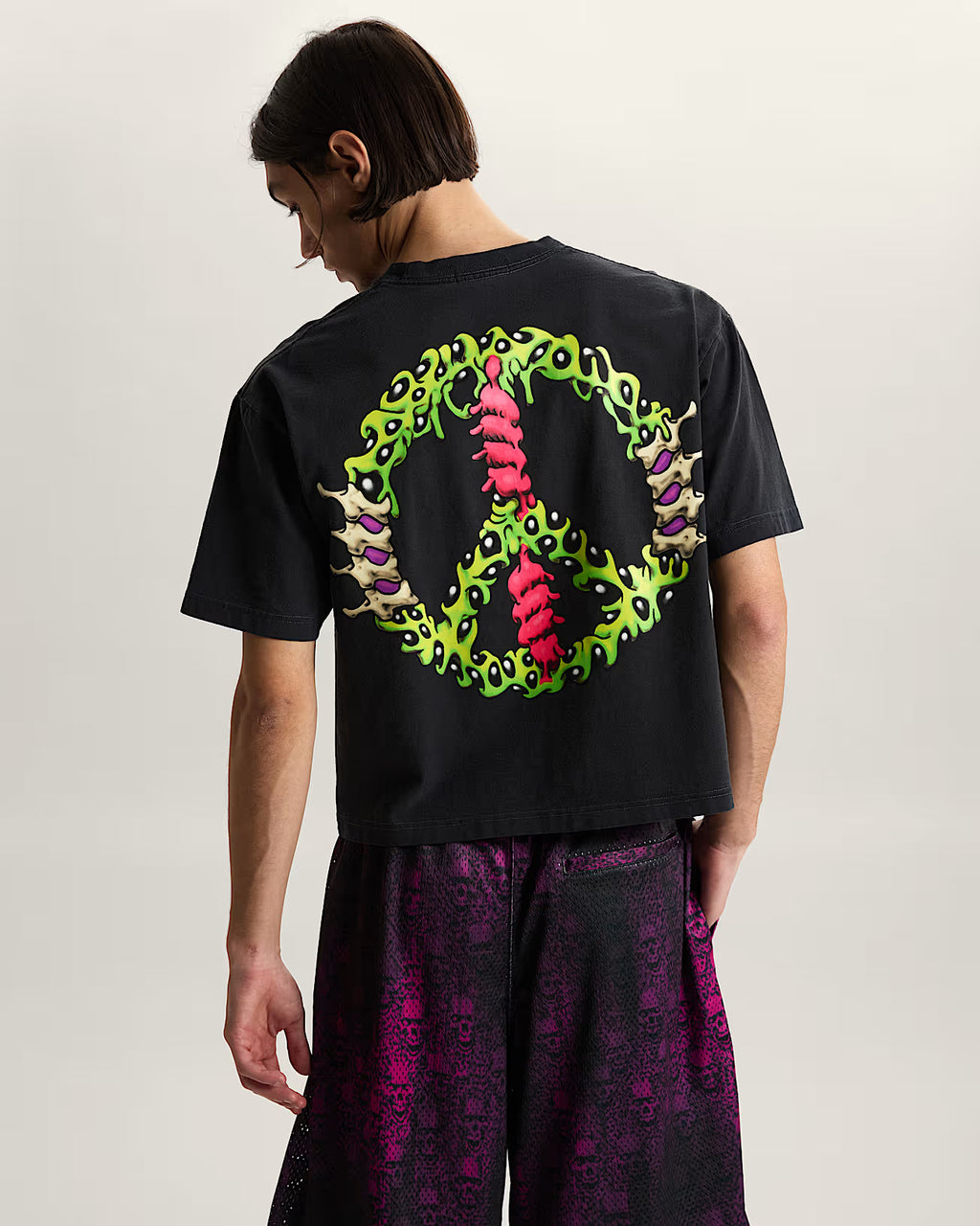 ✌️ Vans Wreckpack Claw Peace Crop T-Shirt Unisex  - Black