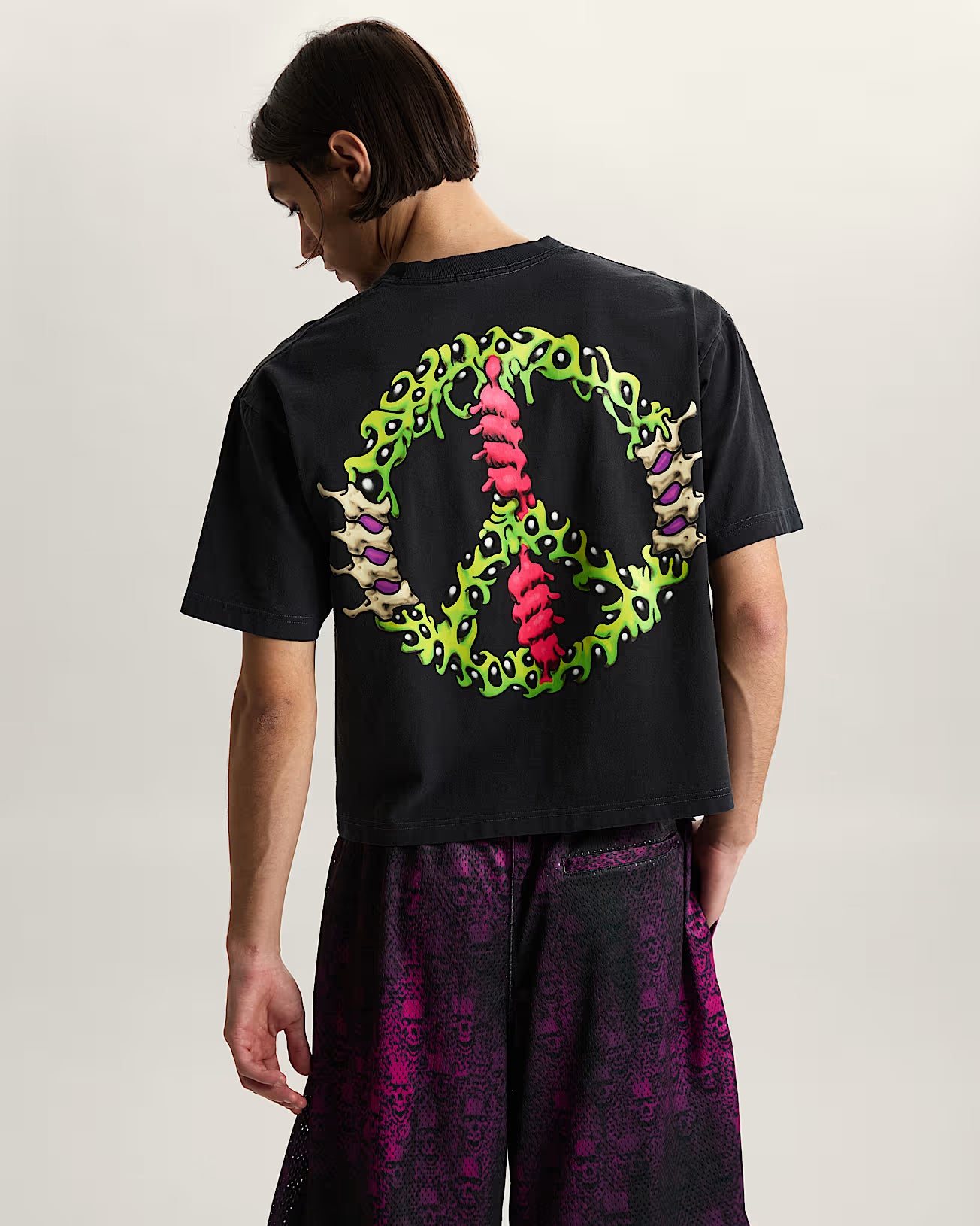 ✌️ Vans Wreckpack Claw Peace Crop T-Shirt Unisex  - Black