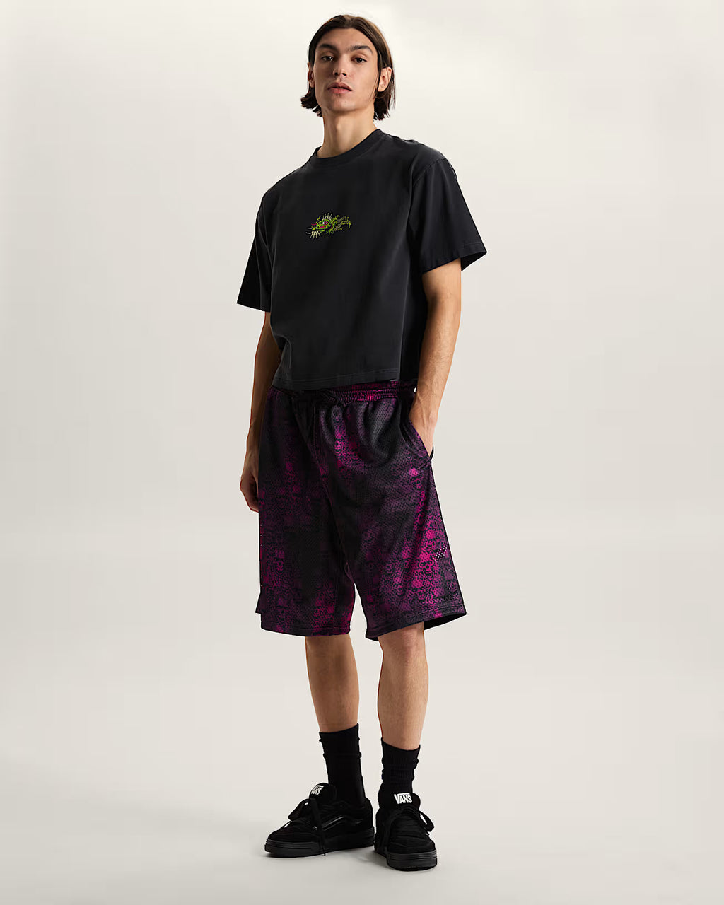 ✌️ Vans Wreckpack Claw Peace Crop T-Shirt Unisex  - Black