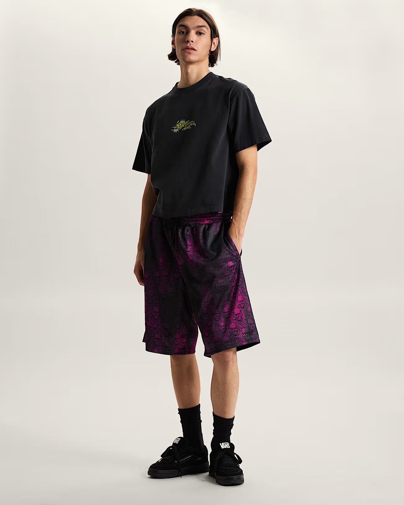 ✌️ Vans Wreckpack Claw Peace Crop T-Shirt Unisex  - Black