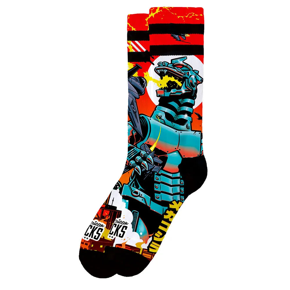 American Socks Mechagodzilla Mid High – Calze Unisex COOLMAX® The Original Signature