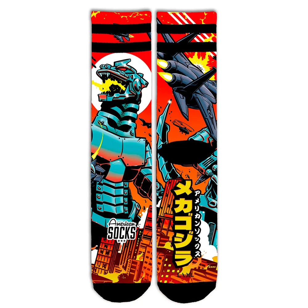 American Socks Mechagodzilla Mid High – Calze Unisex COOLMAX® The Original Signature