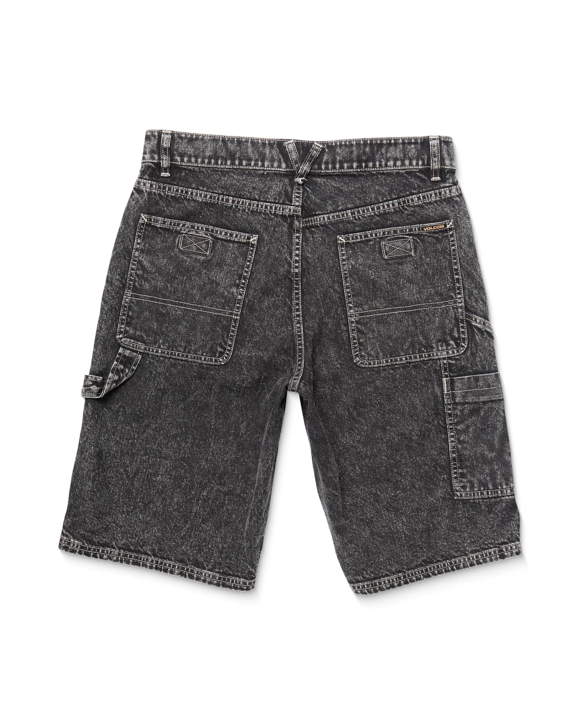 VOLCOM Labored Denim Utility Short – Light Acid Black