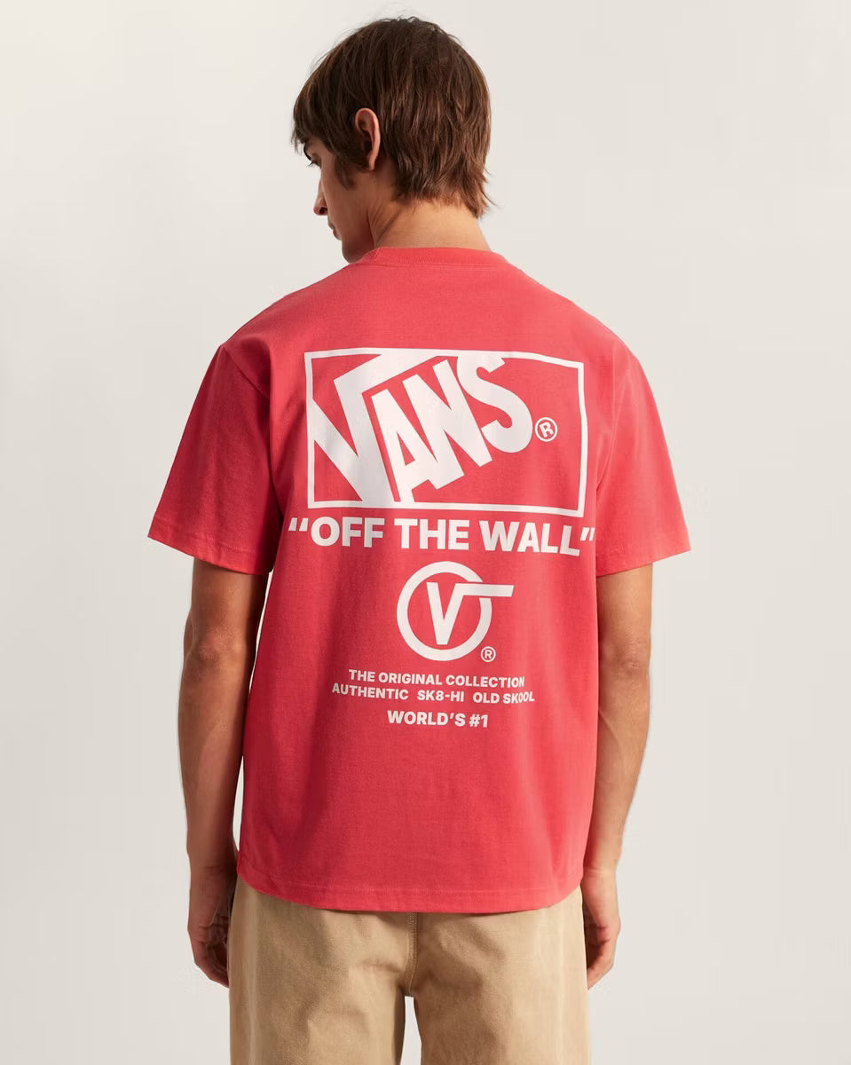 👕 Vans Stacked Hi Print T-Shirt - Crimson Haze