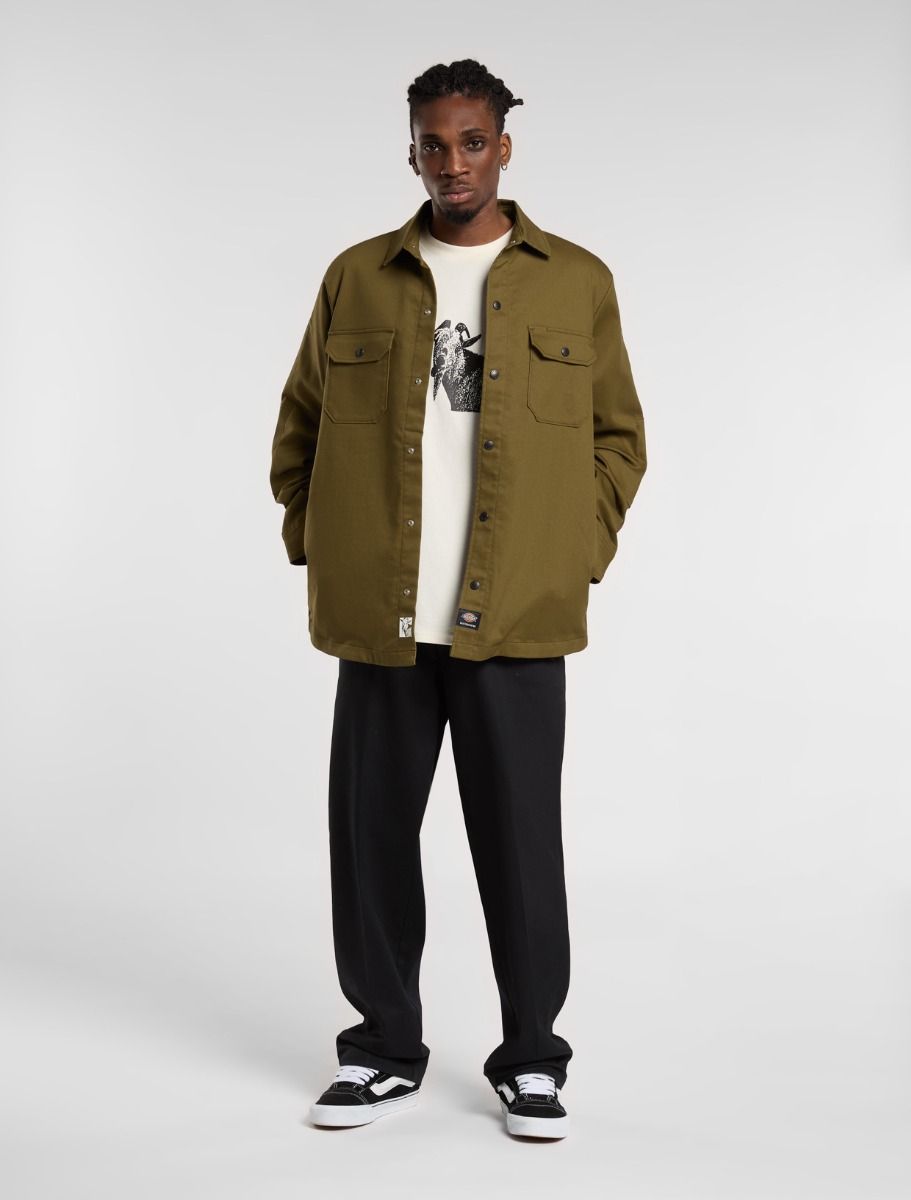 Shacket foderata in canvas Mike Anderson – DICKIES - DARK OLIVE