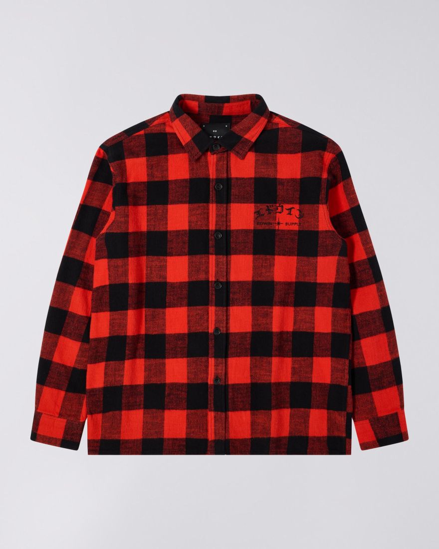 Camicia EDWIN Sebastian Shirt LS Rossa
