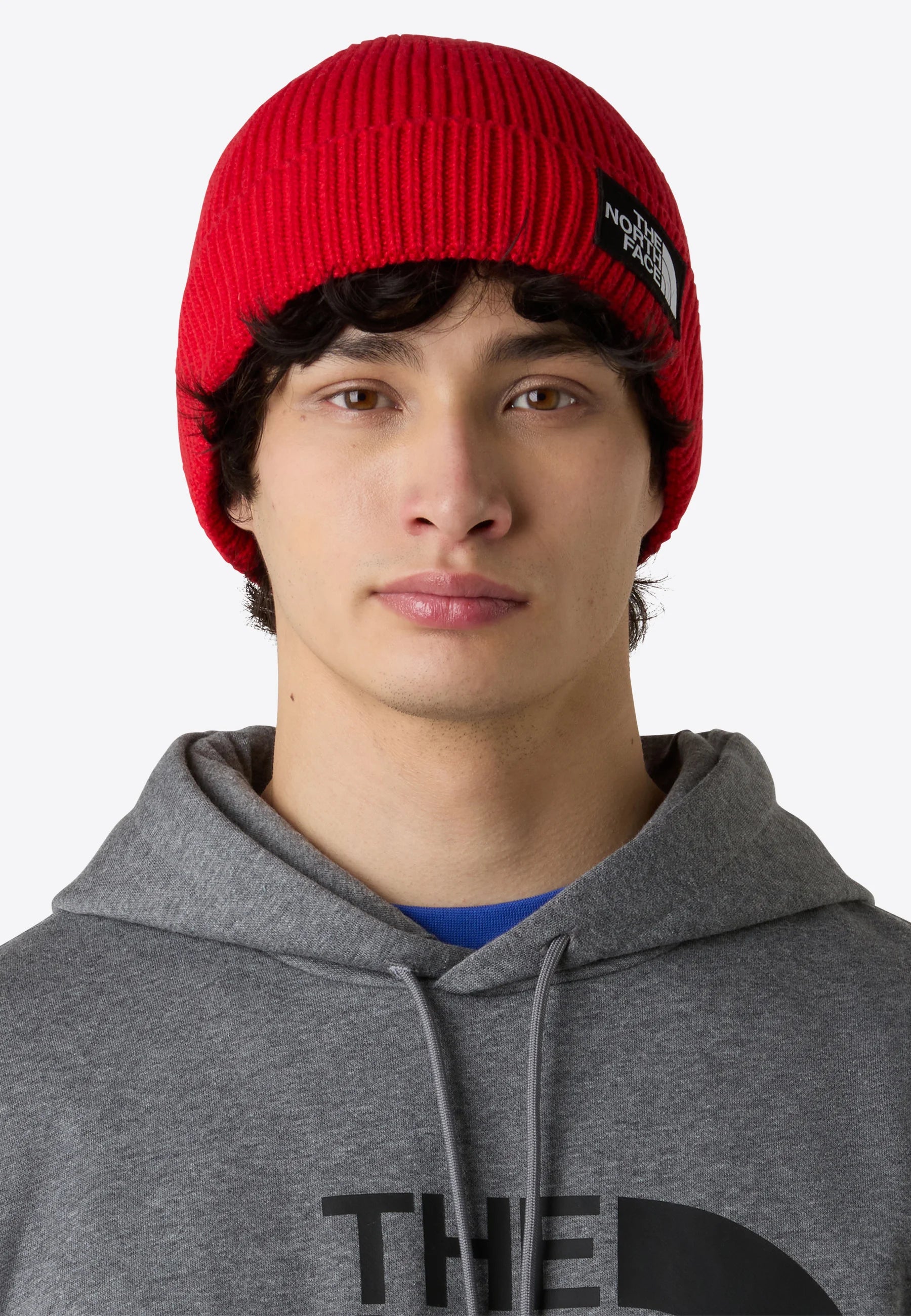 THE NORTH FACE Cuffed Beanie with Box Logo - TNF RED