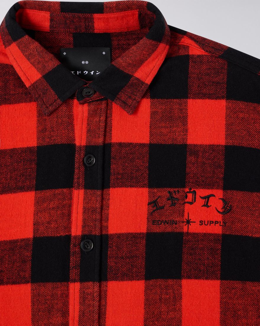 Camicia EDWIN Sebastian Shirt LS Rossa