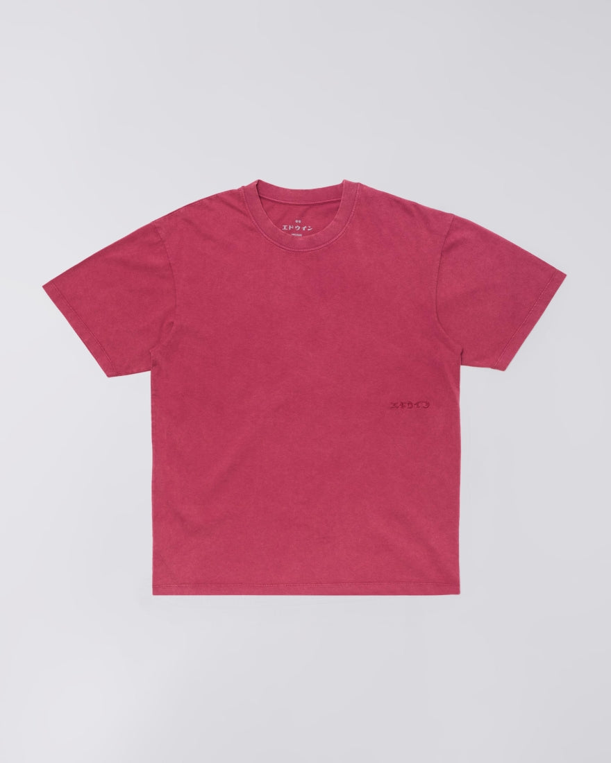 👕 Edwin Axiom T-Shirt Uomo – T-Shirt Oversize con Ricamo Gothic Red Plum - marble fade out