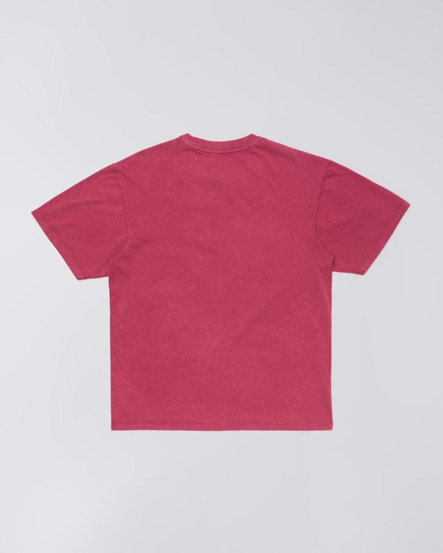 👕 Edwin Axiom T-Shirt Uomo – T-Shirt Oversize con Ricamo Gothic Red Plum - marble fade out