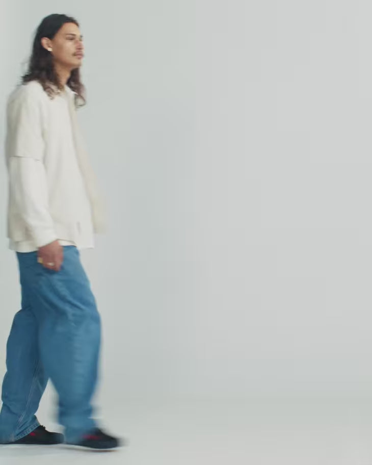 Pantaloni VANS Baggy in Denim Check-5 - DENIM BLUE