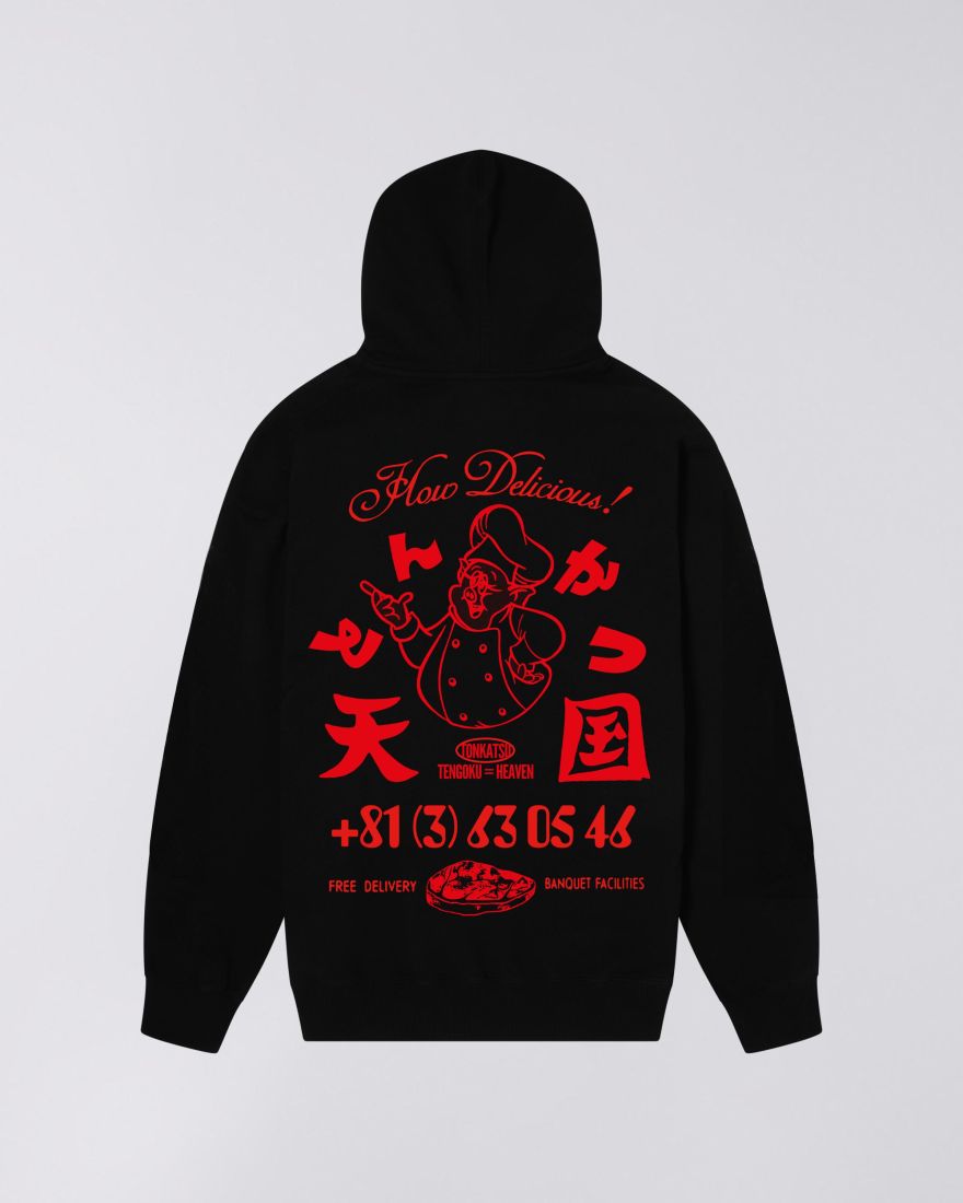 Felpa con Cappuccio EDWIN Tonkatsu Hoodie Sweat - BLACK